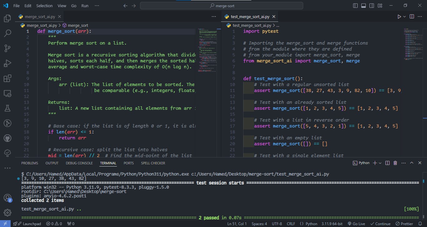 اجرای تست ها و دیدن نتیجه آن